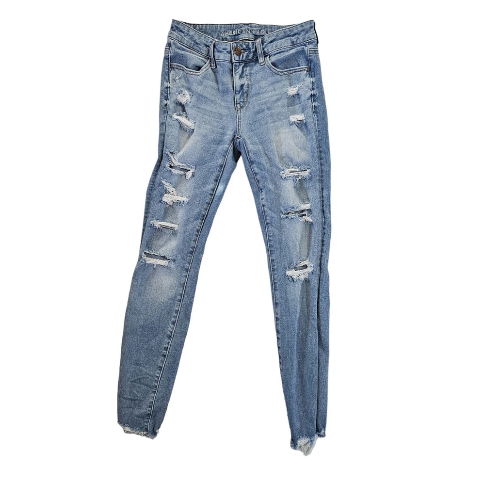 American Eagle Woman's "The Dream Jean" Skinny Blue Denim Jeans Size 2
